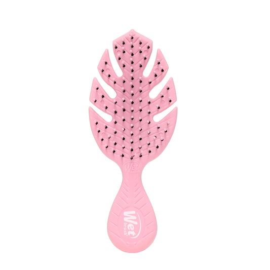 Wet Brush Go Green Mini Detangler, Pink - Detangling Travel Hair Brush - Ultra-Soft IntelliFlex Bristles Glide Through Tangles with Ease - Gently Loosens Knots - Minimize Pain, Split Ends and Breakage