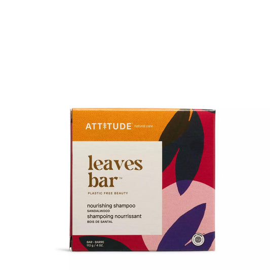 ATTITUDE Nourishing Shampoo Bar, Made in Canada, Natural Origin, For Healthy-Looking and Soft Hair, Avocado Oil, EWG Verified & Clean Ingredients, Vegan, Sandalwood, 113 g