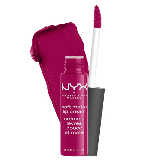 NYX PROFESSIONAL MAKEUP Soft Matte Lip Cream, High-Pigmented Liquid Lipstick - Madrid (Cranberry Red), 8 mL