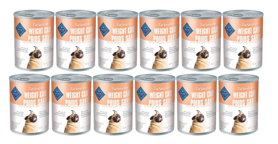 Blue Buffalo True Solutions Natural Adult Wet Dog Food, Weight Care, 354g cans (Pack of 12)