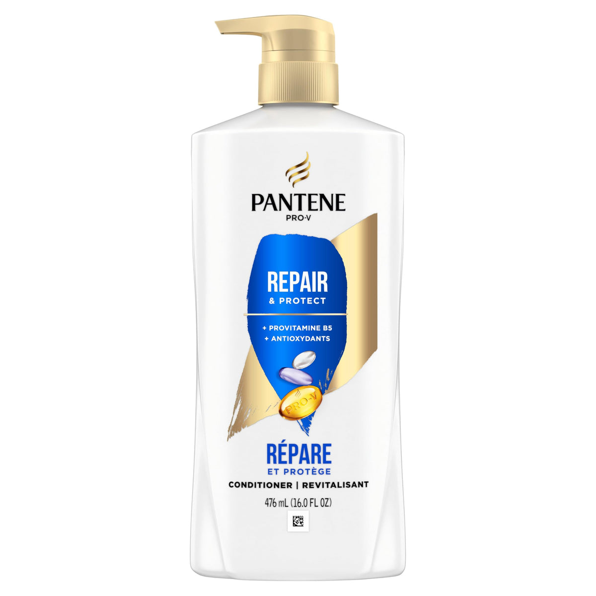 Pantene Conditioner, Repair and Protect for Damaged and Bleached Hair, Detangles Hair, Safe for Color Treated Hair, Paraben Free, 476 mL
