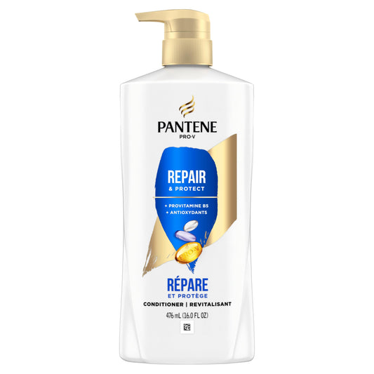 Pantene Conditioner, Repair and Protect for Damaged and Bleached Hair, Detangles Hair, Safe for Color Treated Hair, Paraben Free, 476 mL