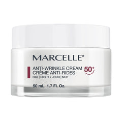 Marcelle Anti-Wrinkle Cream 50+, Day & Night, Anti-Aging Cream, Reduces Fine Lines & Wrinkles, 24H Hydration, Fragrance-Free, Hypoallergenic, Cruelty-Free, 50 mL