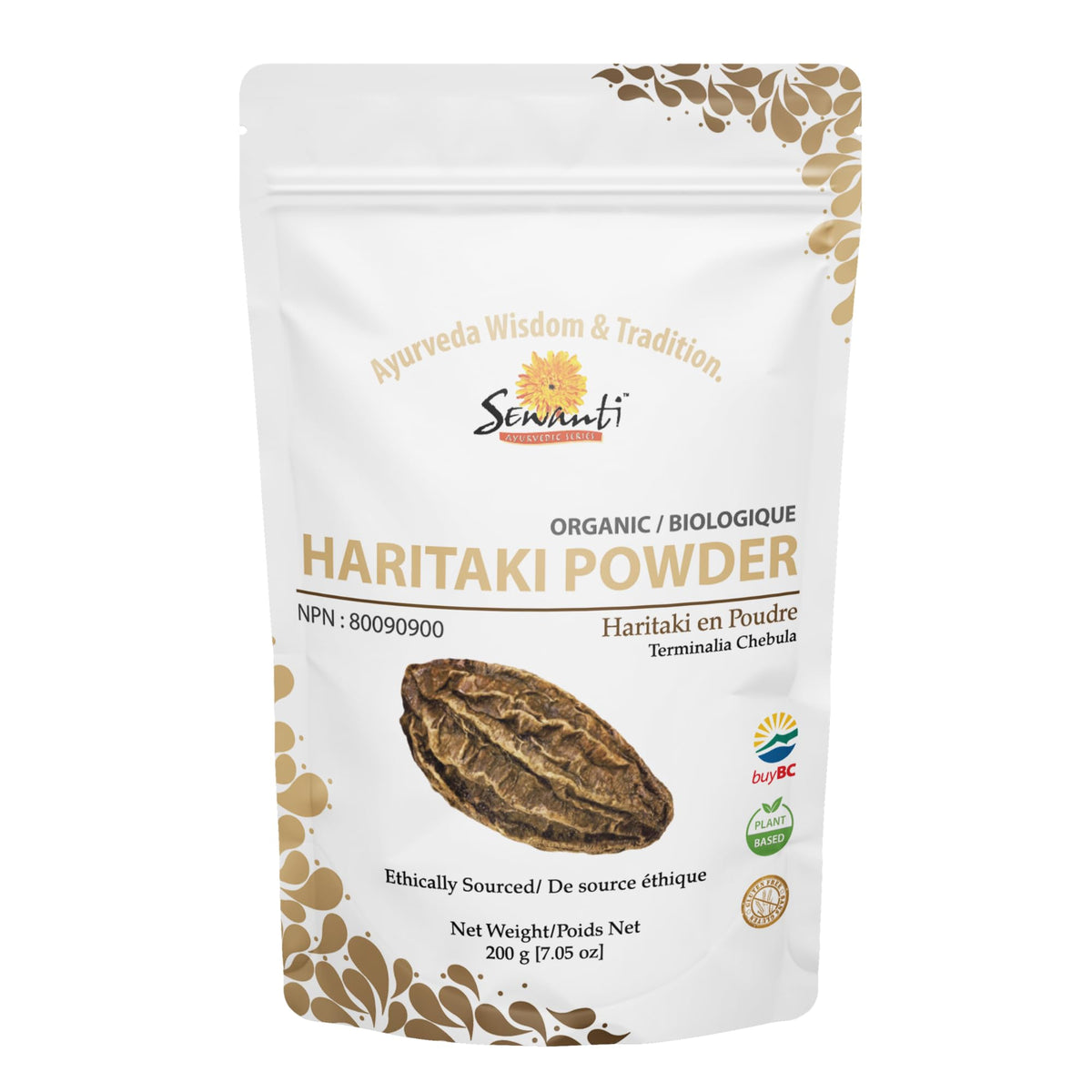 Organic Haritaki Powder 200g/ NPN 80090900/ Terminalia Chebula/Traditional laxative