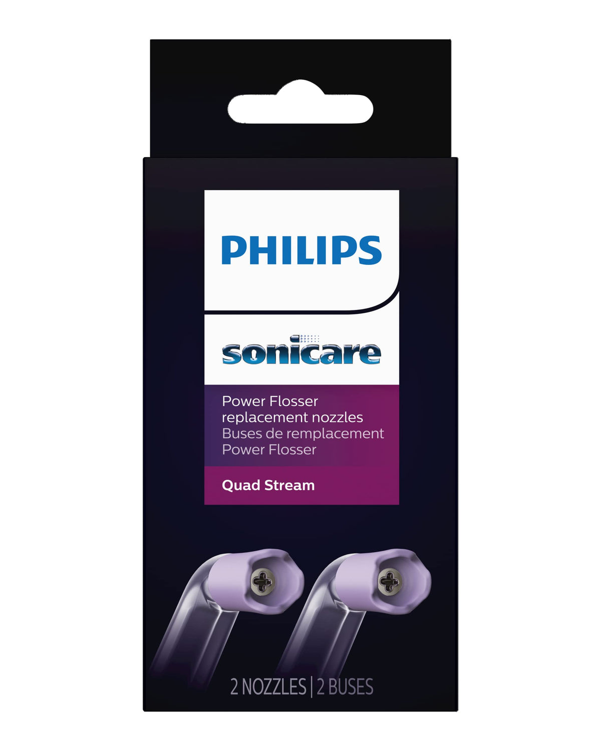 Philips Sonicare Power Flosser Quad Stream Tips, 2pk, White HX3062/00