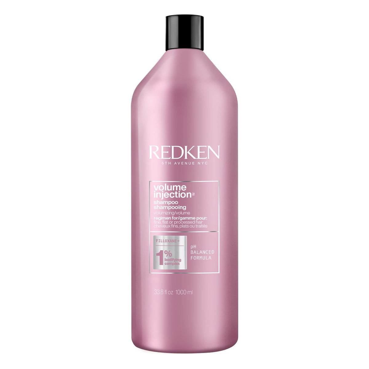 Redken Volume Injection Shampoo, Lightweight Volumizing Shampoo For Fine Hair, Instantly Creates Lift And Body For Flat Hair, Paraben Free, 1000 ML