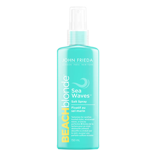 John Frieda Beach Blonde Sea Waves Salt Spray, Texturizing Spray | For Men and Women | Natural, Beachy Waves | Matte Tousled Finish | Coconut Scent | Increases Grip and Texture | Subtle Volume and Fullness | with Sea Salt (150 mL) | Made in Canada