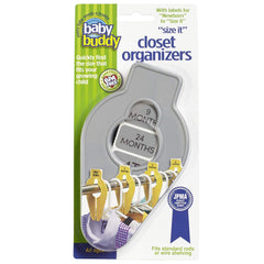 Baby Buddy Closet Organizers, Newborn Essential and Nursery Must Have to Easily Divide Baby Clothes from Newborn to Size 8, Gray, Set of 5