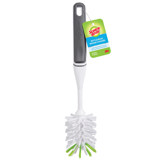 Scotch-Brite Bottle Brush, All-Round Scrubbing Bristle Head, Water Bottle Cleaning Brush
