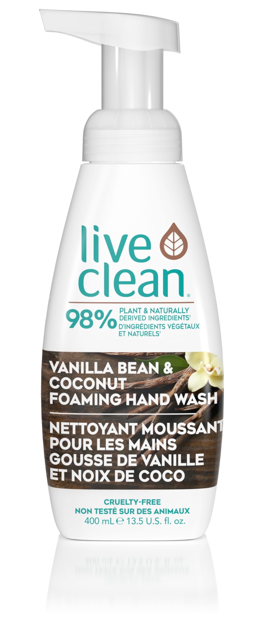 Live Clean Foaming Hand Wash, Vanilla Bean & Coconut, 400 mL