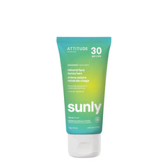 ATTITUDE Mineral Face Sunscreen with Zinc Oxide, SPF 30, Made in Canada, EWG Verified,Broad Spectrum UVA/UVB Protection, Dermatologically Tested, Vegan, Unscented, 75 grams