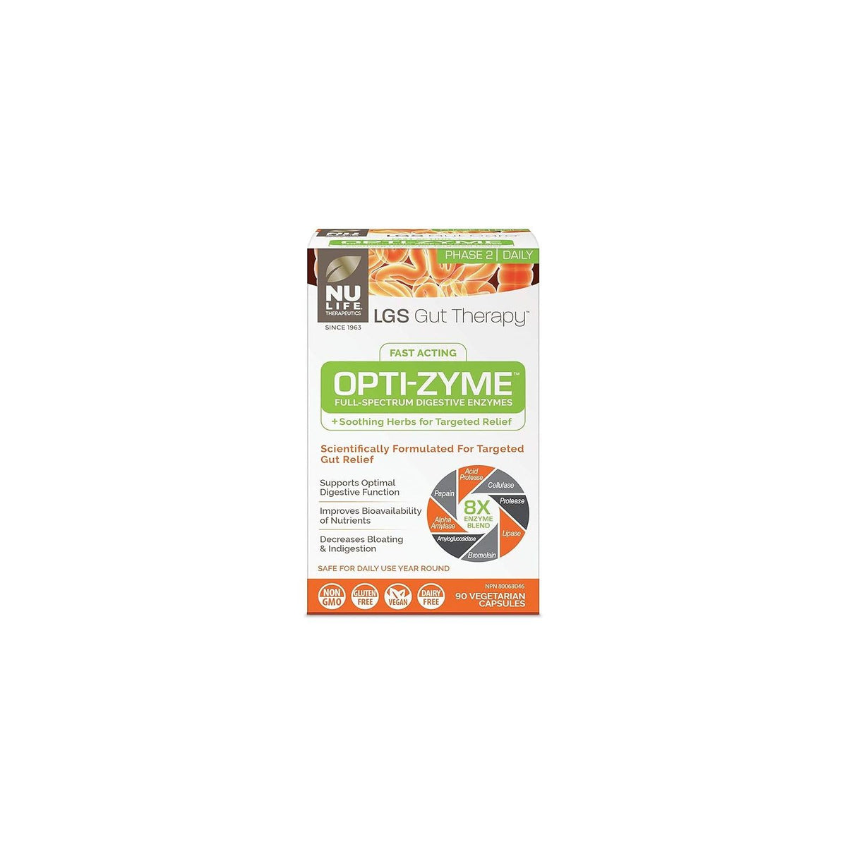 LGS Gut Therapy Opti-Zyme Fast Acting Full Spectrum Intensive Enzymes