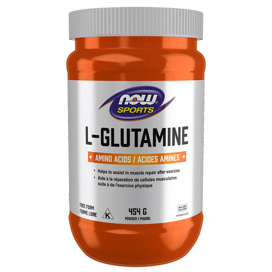 NOW Sports, L-Glutamine Pure Powder, Nitrogen Transporter*, Amino Acid, 454g