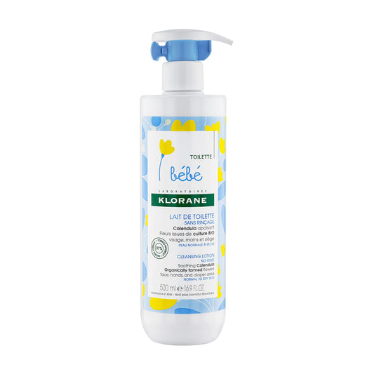 Klorane - Baby Cleansing Milk with Calendula - Normal to Dry Skin - Baby, rinse-free - 500ml