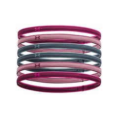 Under Armour Women's Mini Athletic Headbands, 6-Pack, (635) Charged Cherry/Pink Elixir/Pink Edge, One Size