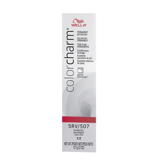 COLORCHARM Permanent Gel| Hair Color for Gray Coverage| 5RV Burgundy| 2 Fl oz.
