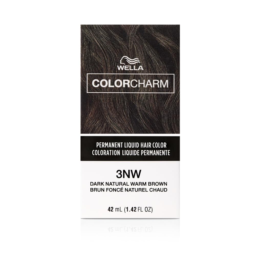 COLORCHARM Permanent Liquid Hair Color for Gray Coverage | 3NW Dark Natural Warm Brown | 1.42 Fl Oz | 42 ml - Packaging May Vary