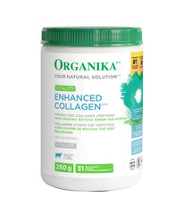 Organika Enhanced Collagen Vitality with Organic Matcha Powder- Sustained Energy and Antioxidant Collagen- 250g
