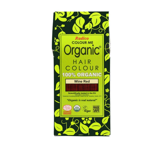 Radico Organic Hair Color Wine Red – Natural Certified Organic Herbal Hair Dye, Ammonia & PPD Free, Up to 100% Grey Coverage (100g)
