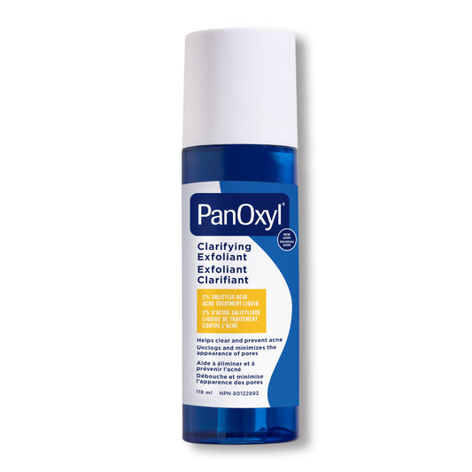 PanOxyl Clarifying Exfoliant, with 2% Salicylic Acid, Leave-On Treatment, Helps Clear and Prevent Acne Pimples, Penetrates Pores for Clearer Skin, pH-balanced, Alcohol-Free Formula, 118ml