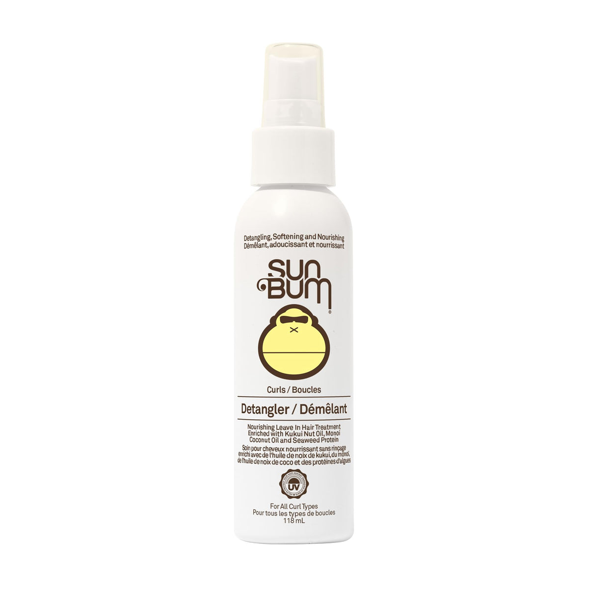 Sun Bum Curls & Waves Detangler Vegan and Cruelty Free Moisturizing Hair Treatment for Wavy and Curly Hair 118 ml