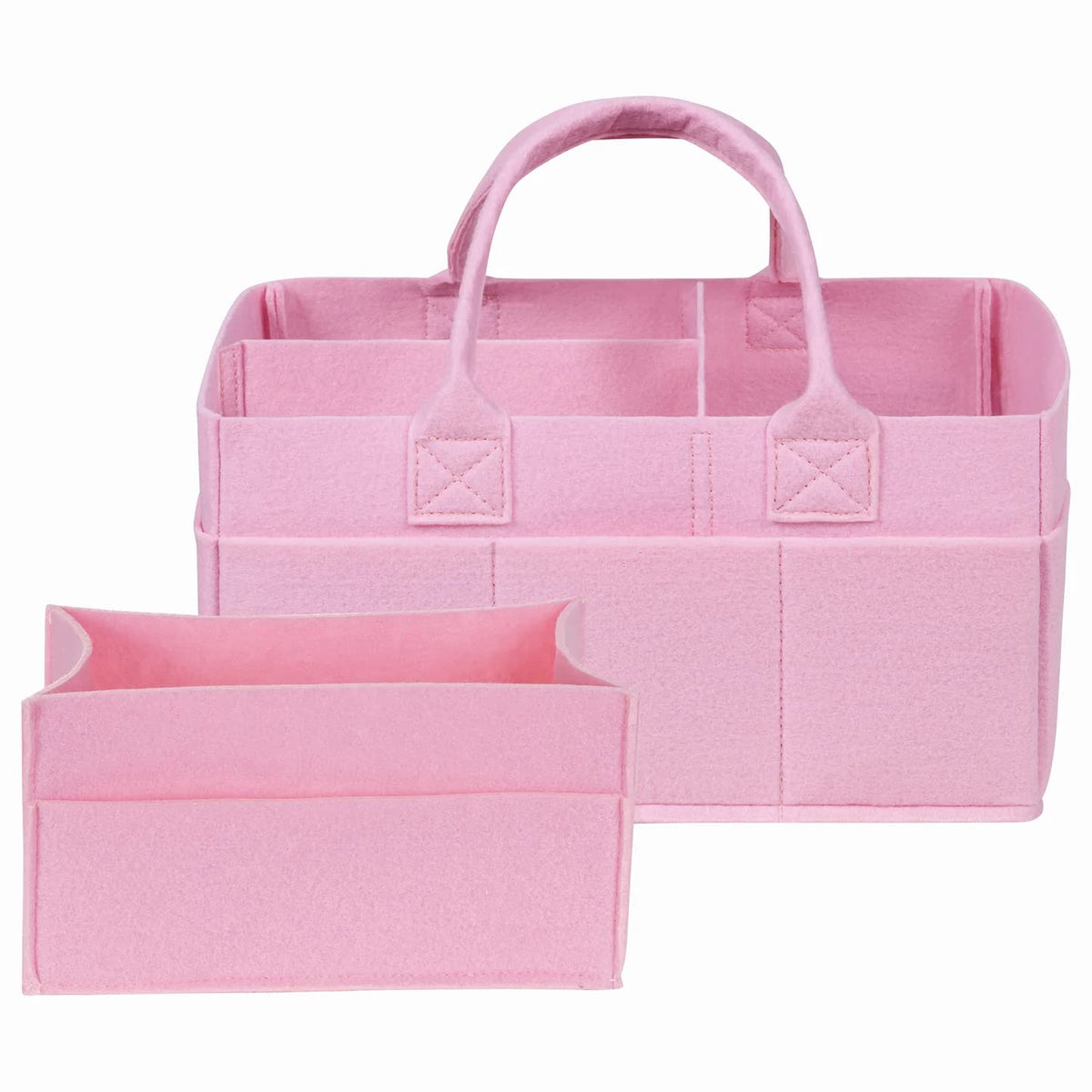 Trend Lab Sammy & Lou Ice Pink 2-Pack Felt Diaper Caddy Set, Includes Portable Diaper Organizer and Baby Wipes Caddy