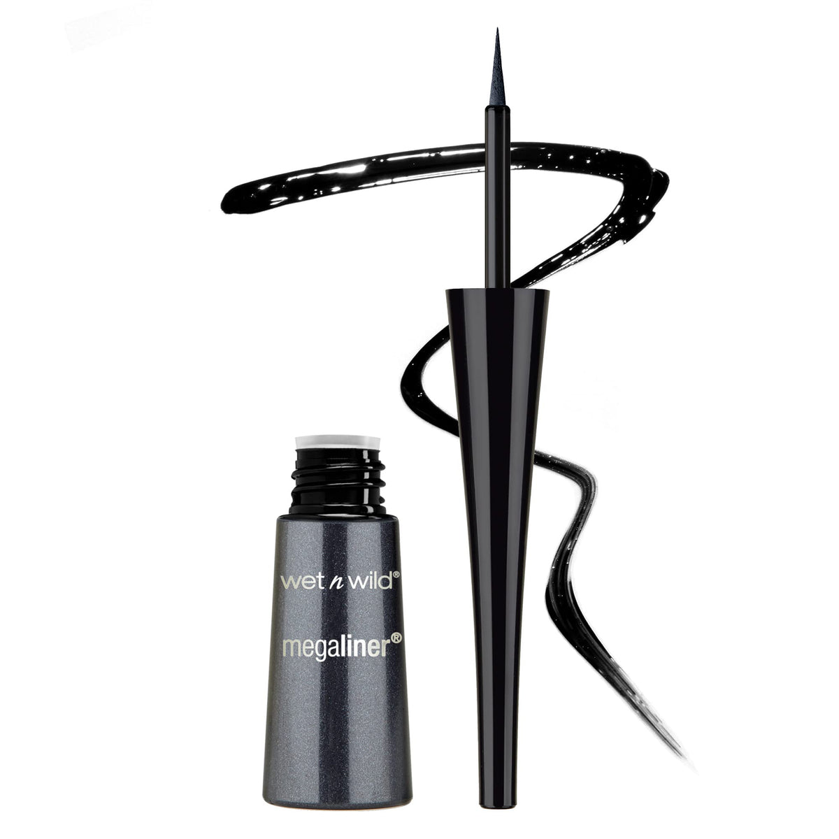 Wet n Wild 871A Megaliner liquid eyeliner, 0.12 Fl Oz, Black