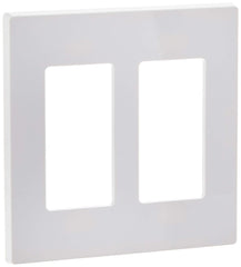Leviton Decora 2-Gang Screwless Wallplate, 80309-SW, White
