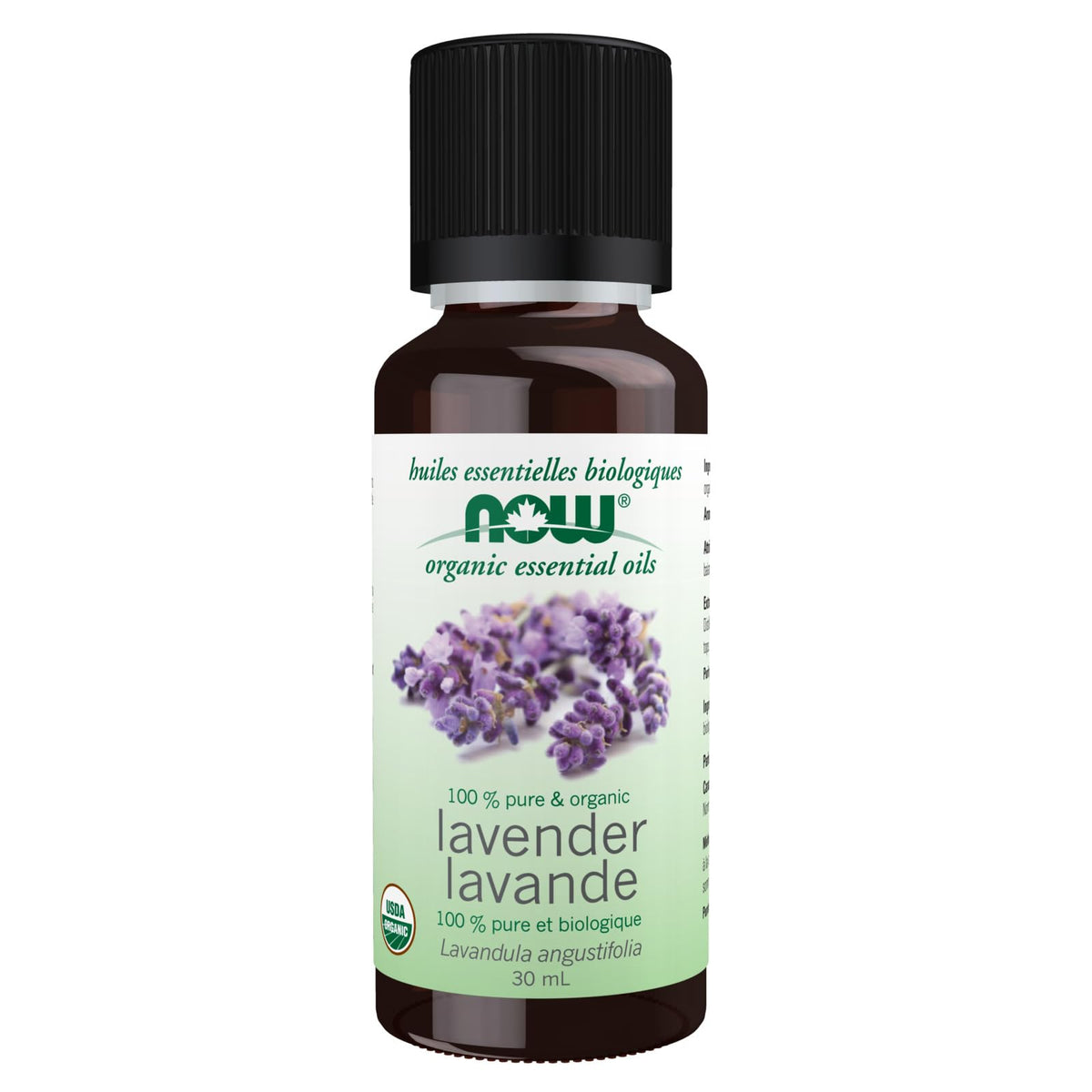 NOW Essential Oils, Organic Lavender Oil, Soothing Aromatherapy Scent, Steam Distilled, 100% Pure, Vegan, Child Resistant Cap, 30mL