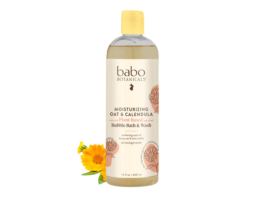 Babo Botanicals Moisturizing Baby Bubble Bath and Wash 15 Ounces