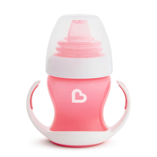 Munchkin Gentle Transition Sippy Cup with Trainer Handles, 4 Ounce, Pink