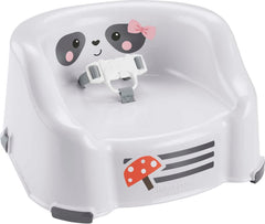 Fisher-Price Toddler Booster Seat Simple Clean & Comfort Raccoon Chair for Dining Table & Travel with Baby, Contoured Seat