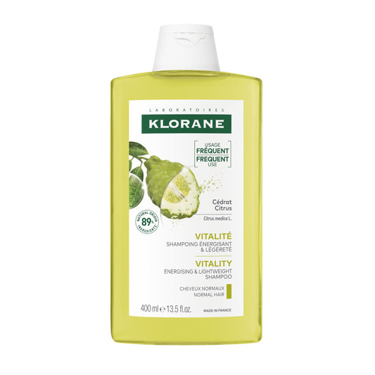 Klorane - Purifying Shampoo with Citrus Pulp - Normal to Oily Hair - Detoxifies Hair & Scalp - 400ml.