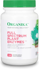 Organika Full Spectrum Plant Enzymes- Helps Break Down Carbs, Fat, Protein, Dairy- 120 vcaps