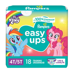 Pampers Easy Ups Training Underwear Girls, 4T-5T, 18 Count
