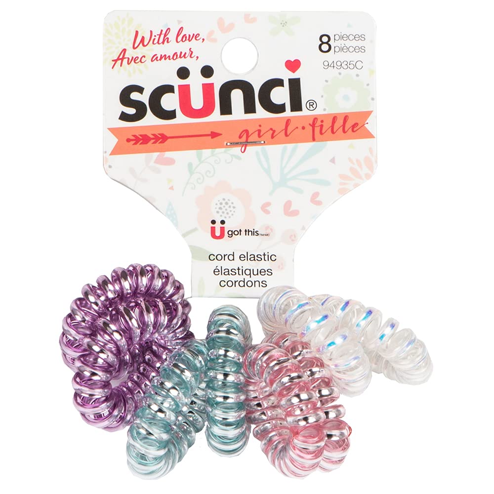 Scunci Kids 8-pc Assorted Cord Dent-free Hair Elastics (94935C)