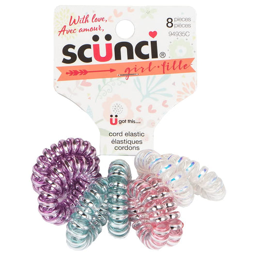 Scunci Kids 8-pc Assorted Cord Dent-free Hair Elastics (94935C)