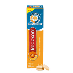 Redoxon® Triple Action Vitamin C, Vitamin D And Zinc – Effervescent Tablets for Immunity Support, Zinc, Vitamin D and Vitamin C Supplement, Immune Support For Adults, 15 Orange Flavoured Tablets