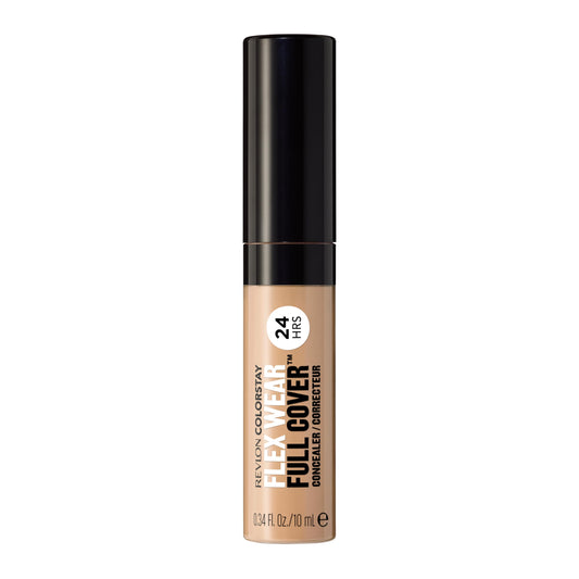 Revlon ColorStay Flex Wear, Full Cover Non-Creasing Concealer, Infused with Hyaluronic Acid & Vitamin E, Flexible Longwear, 050 Medium Deep, 0.34 fl oz/ 10ml
