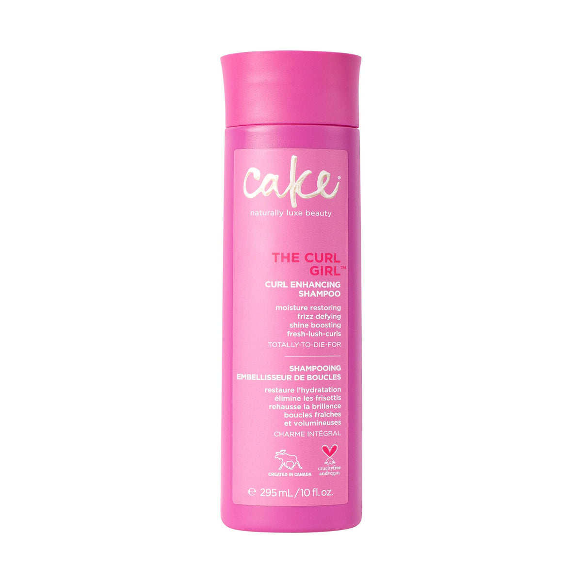 Cake Beauty Curl Shampoo, The Curl Friend– Moisturizing & Cleansing – For Frizz Control & Humidity Blocking – Aloe Leaf Juice, Sunflower Seed Oil & Argan Oil – For Curly Hair – 10 Fl Oz / 295 ml