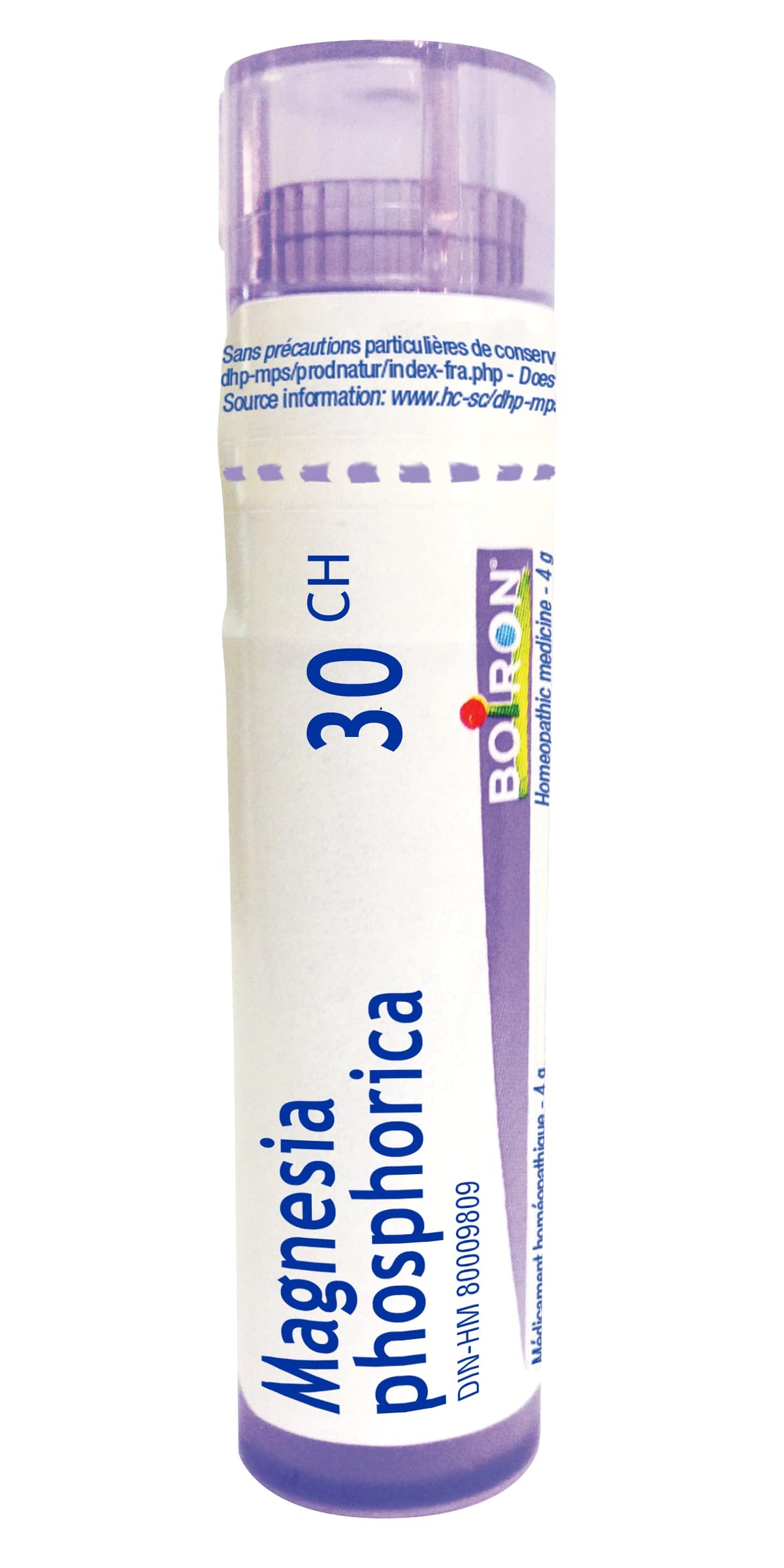 Boiron Magnesia phosphorica 30ch,Homeopathic medicine. Each tube contains 4 g (approximately 80 pellets)
