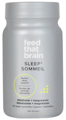 Feed That Brain Sleep Gummy with Melatonin, Magnesium and L-Threonine (Citrus Flavour), 60pc Gluten-Free Vegan Gummy