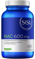 SISU NAC 600mg | Helps With Symptomatic Relief of Chronic Bronchitis, and Immune Support | 120 Veg Caps | Cold & Flu Relief, Antioxidant Booster | Non-GMO, Gluten Free, Diary Free