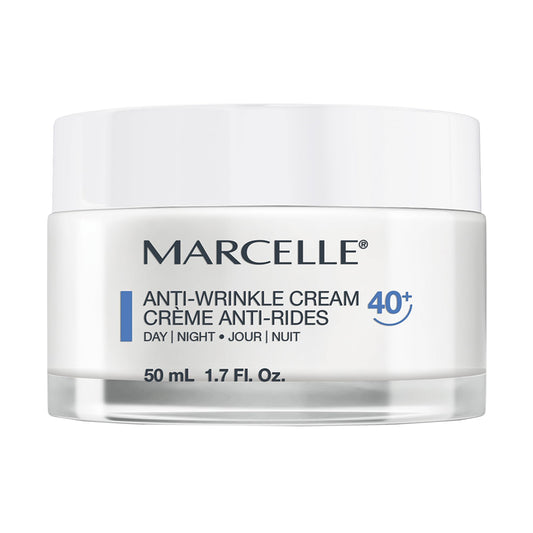 Marcelle Anti-Wrinkle Cream 40+, Day & Night, Anti-Aging Cream, Reduces Fine Lines & Wrinkles, 24H Hydration, Fragrance-Free, Hypoallergenic, Cruelty-Free, 50 mL