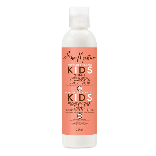 Shea Moisture Kids Coconut & Hibiscus 2 in 1 Shampoo and Conditioner for Thick, Curly Hair 237 ML