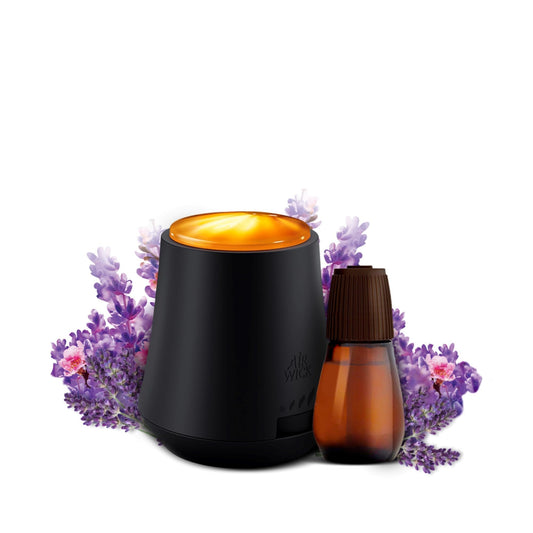 Airwick Essential Mist, Essential Oil Diffuser + 1 Refill, Lavender and Almond Blossom, Air Freshener, 2 Piece Set (Packaging may vary)