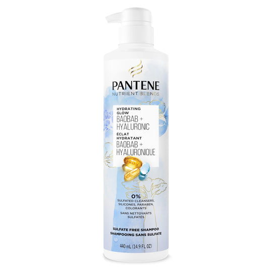 Pantene Nutrient Blends Hydrating Glow with Baobab Essence Sulfate free Shampoo, 440 mL