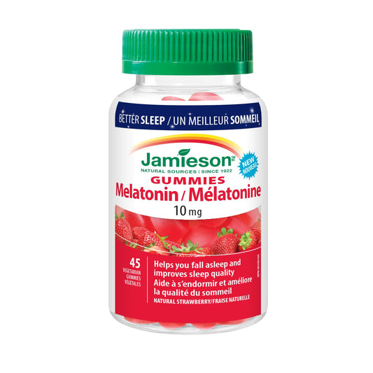 Jamieson Melatonin Gummies 10 mg - Natural Strawberry Flavour
