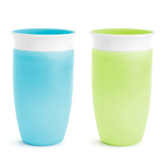 Munchkin Miracle 360˚ Toddler Sippy Cup, Spill Proof, 10 Ounce, Green/Blue, 2 Pack