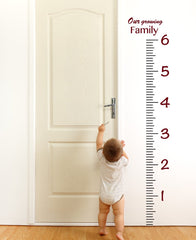 Giant Vinyl Growth Chart Kit | Kids DIY Height Wall Ruler Large Measuring Tape Sticker Number Decal Sticker (Burgundy, 73x23 inches)
